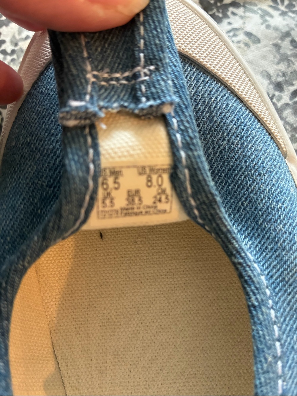 Vans women’s size eight Denim Mary Jane Sneakers - Blue and White NEW! - Picture 4 of 9